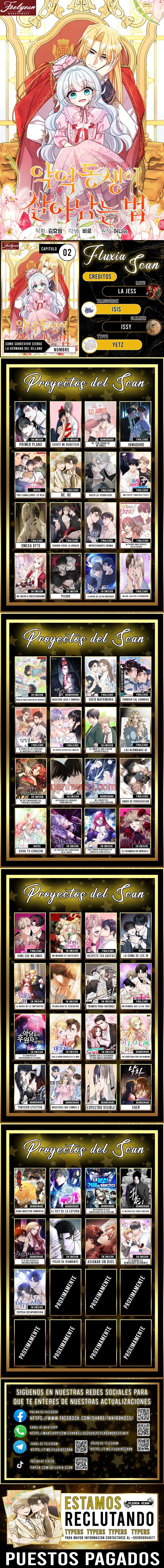 Cómo sobrevivir siendo la hermana de la villana - Capítulo 2 manhwa